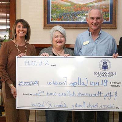 Adam's Angels Ministry gifts two endowed scholarships to Blinn Foundation